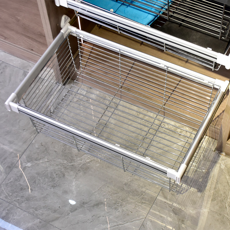 衣柜拉篮抽屉式抽拉篮伸缩裤架z家用衣帽间拉篮内置收纳铁线裤抽,淘宝优惠券,粉丝福利购,淘宝优惠卷