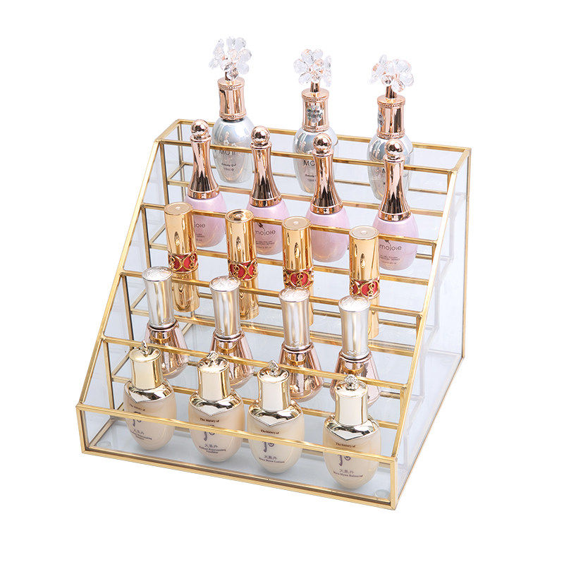 金边玻璃粉饼眼影盘展示架腮红口红整理盒美甲店桌面化妆品收纳盒,淘宝优惠券,粉丝福利购,淘宝优惠卷