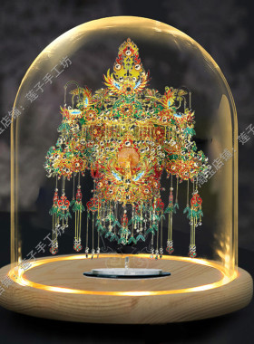 适用拼酷金翅鸟冠金属拼图拼装模型配套发光防尘玻璃X罩展示盒摆