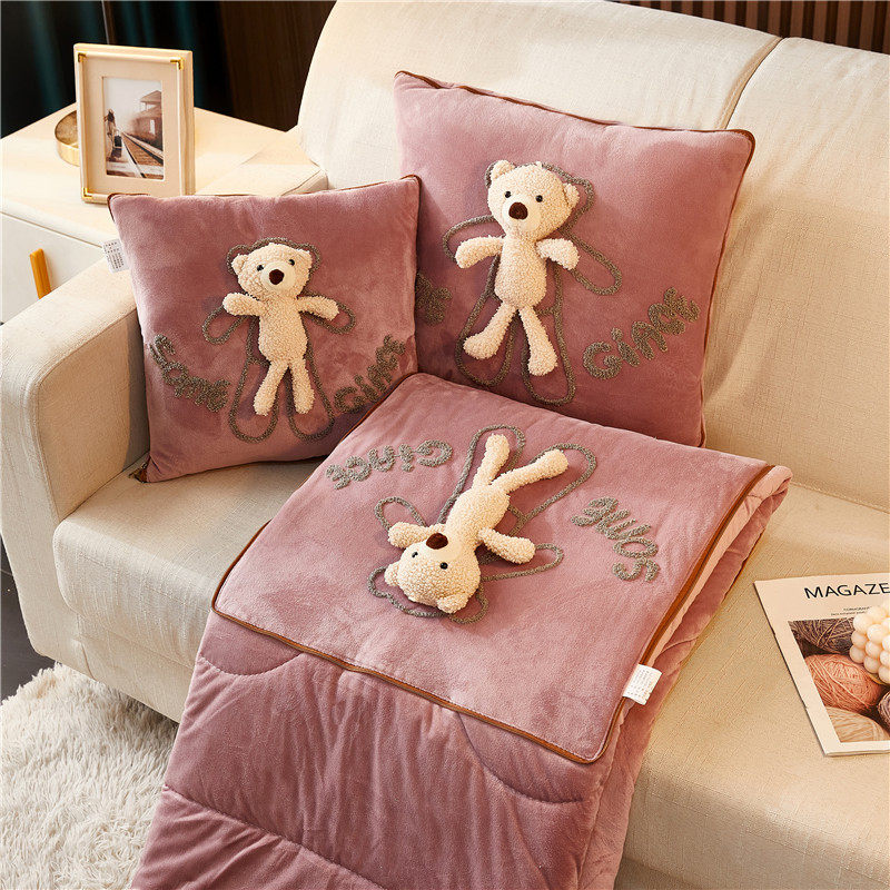 抱枕被子两用加厚珊瑚绒毯办公室午休枕头折叠被汽车W用靠垫二合,淘宝优惠券,粉丝福利购,淘宝优惠卷