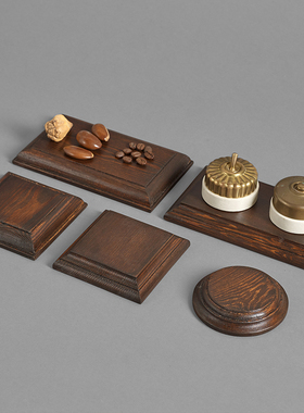 蘑菇空间全g手工做旧实木底座 开关底座 老式开关底盘复古开关座