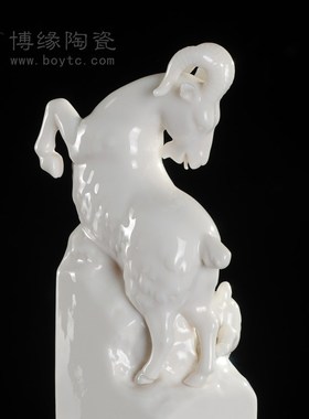 十二生肖(羊)德化白瓷动物雕塑中国印个人印章本命年书房摆件