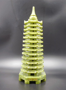 文昌塔摆件岫玉9层13层办公室办公桌书房客厅玉器玉石摆件