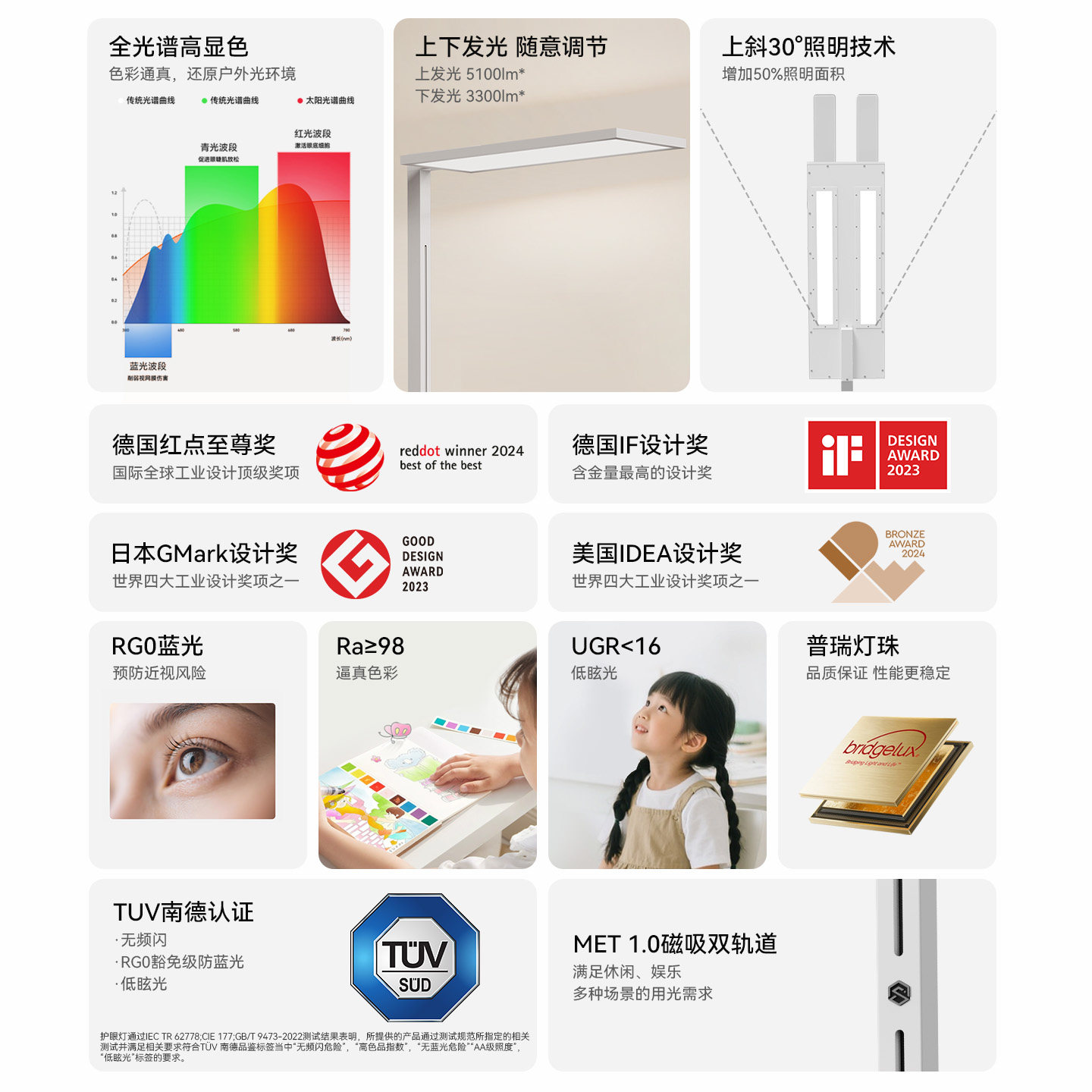 NEKOSpACE多功能大路灯全光谱护眼灯落地式台灯儿童学生学习专用