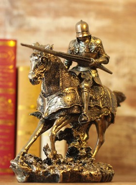 欧式中世纪罗马斯巴达q盔甲电视柜雕塑模型酒柜工艺装饰品复古摆