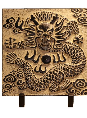仿古玄关摆设工艺品中式t龙生霄摆件祥龙戏珠复古中国风家居装饰