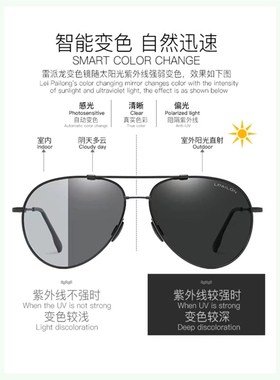 速发龙开车专男墨合用士钛镜金变色偏光司机驾驶防蓝光太镜