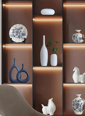 速发简约办中式客厅摆件家居饰新创意高档酒柜玄关品公室装饰摆放