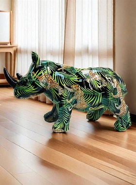 速发创意新款脂彩摆件家居树厅办公室桌面动物客炫工艺品装饰