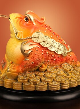 速发《财源广足》铜金金摆件纯铜三进蟾蝉蟾蜍招财家居工艺品开业