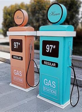 英伦复古工业风创意落地加t油机模型大摆件拍照软装饰酒吧陈列道