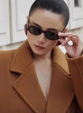 墨镜2025古力娜扎复古猫眼显脸小太阳镜防紫外线可配近视带度数框