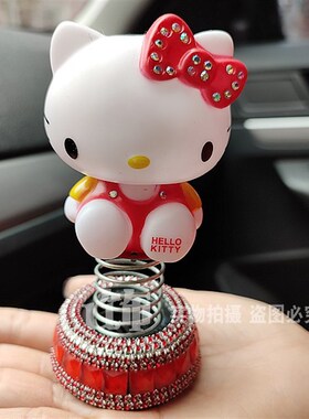创意小猫咪汽车家居摆件可爱车载弹簧公仔车内车摆桌面玄关装饰品