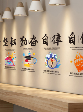 速发创意励志贴面企公室装饰激励墙贴办业文化墙纸墙壁纸人生只有
