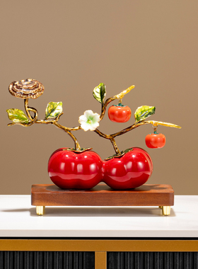 新中式招财苹果摆件乔迁礼物