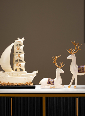 一帆风顺船帆船摆件创意家居