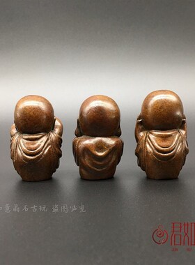 极速实心铜三不佛小和尚摆件不听不说不看小沙弥禅意禅道意境小铜
