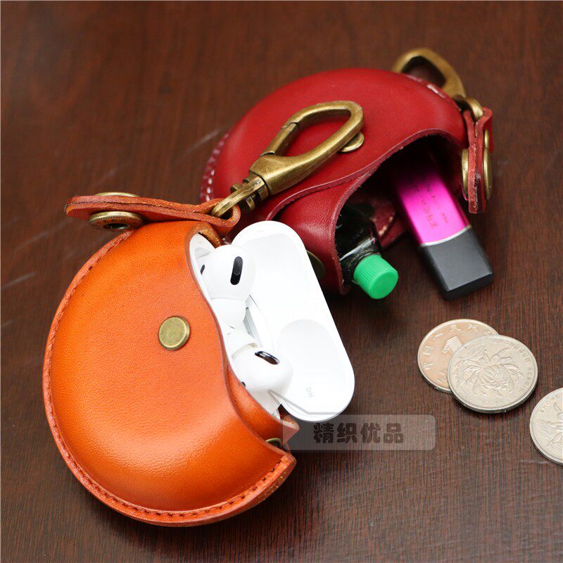 头层牛皮创意零钱包蓝牙耳机线收纳包包挂件硬币小圆包复古小礼品,淘宝优惠券,粉丝福利购,淘宝优惠卷
