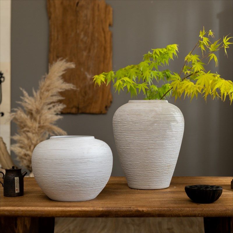 复古艺术陶瓷花瓶客厅水培插花粗陶罐仿古做旧粗犷U侘寂风装饰摆,淘宝优惠券,粉丝福利购,淘宝优惠卷