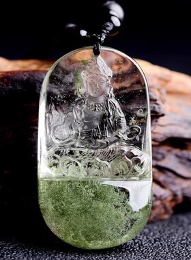 速发绿幽灵水晶大日如来本命佛属羊属猴生肖守护神吊坠男士项链