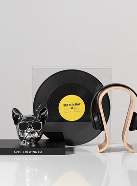 速发创意复饰亚克力黑胶唱片道具书房书架酒柜壁龛高级感品装古软