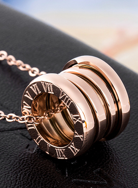 欧美镀18k金弹簧项链男女同款男款潮流高级感钛钢镀玫瑰金不掉色