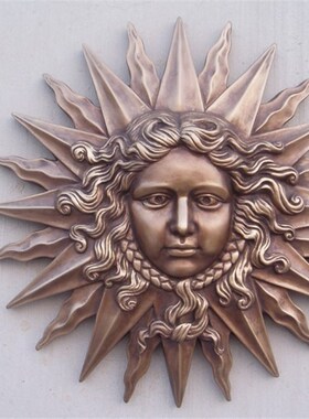 客厅太阳女神复古金色壁挂u欧式人物摆件树脂银色浮雕壁饰工艺饰