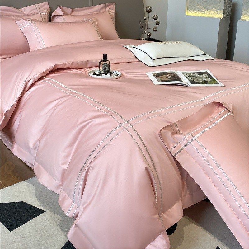 酒店风200Sh轻奢长绒棉纯棉四件套A类全棉床单笠被套刺绣床品套件,淘宝优惠券,粉丝福利购,淘宝优惠卷