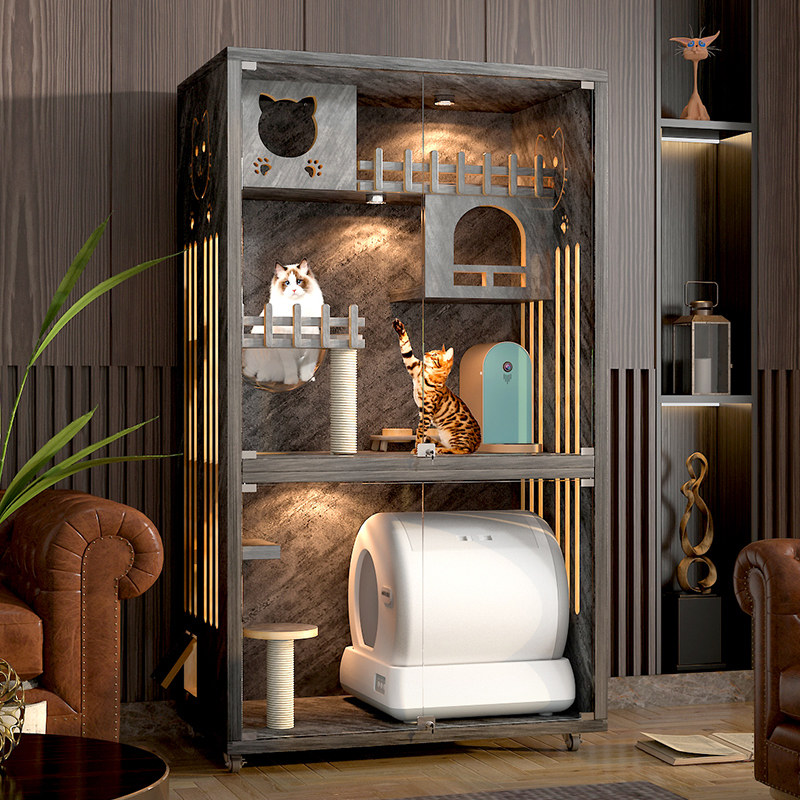 新品猫咪笼子猫屋不占地家用室内猫窝猫厕所猫砂盆一体超大自由空,淘宝优惠券,粉丝福利购,淘宝优惠卷