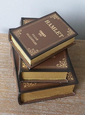 欧式复古仿真假书摆件装饰摄影拍照F道具收纳盒道具书房书柜上摆