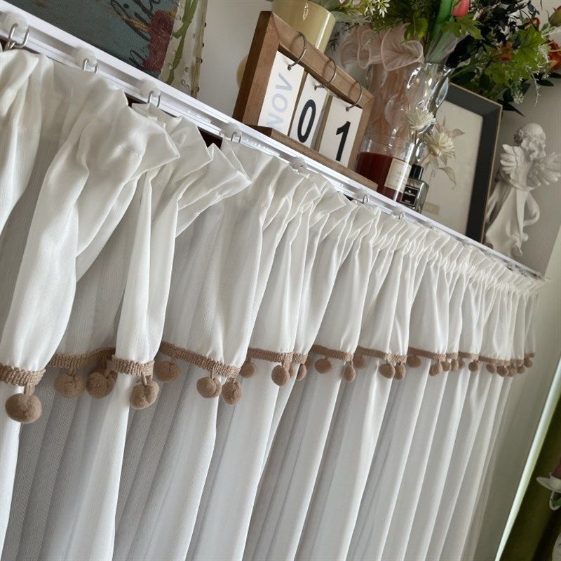 奶油风免打孔魔术贴粘轨r柜子遮丑帘置物架图书馆书架衣柜遮挡帘,淘宝优惠券,粉丝福利购,淘宝优惠卷