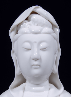 速发南海观奉菩萨佛像供音家用德化白瓷品世音菩萨像工艺礼品摆饰