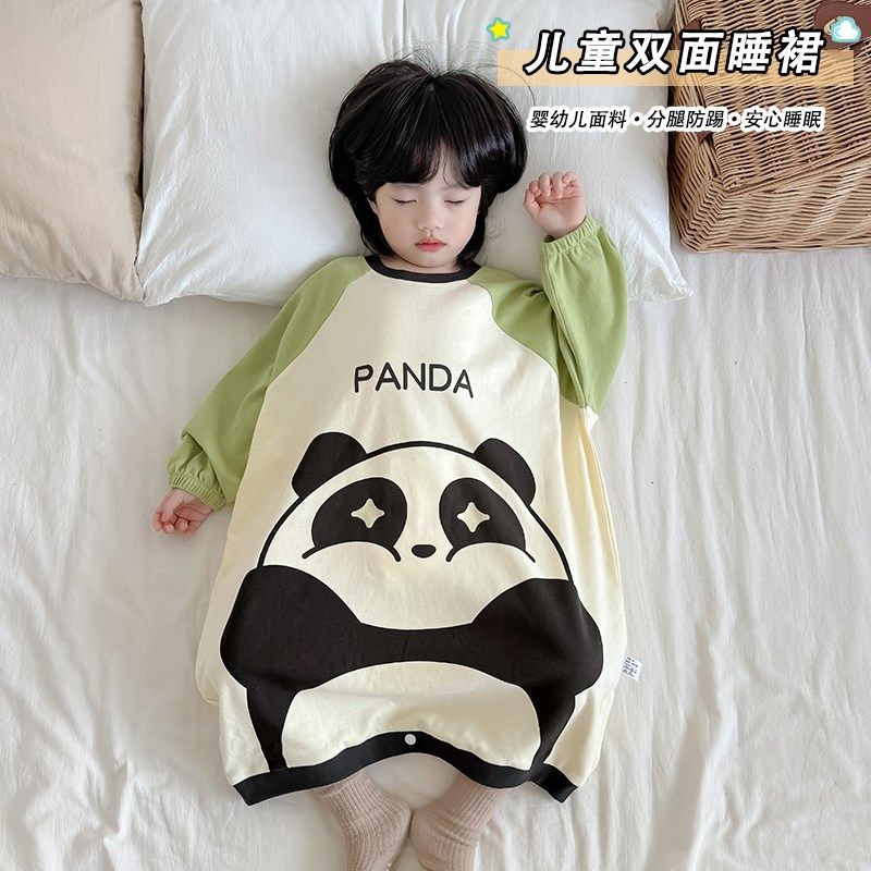 儿童家居服男女童睡裙春秋季薄款女孩睡衣纯棉长袖可爱中大童裙子,淘宝优惠券,粉丝福利购,淘宝优惠卷