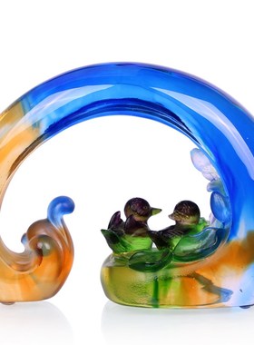 创意琉璃工艺品摆件新居搬家礼品客厅家居装饰乔迁结婚礼物送闺蜜