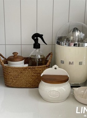 林与/日式编织杂物筐化妆品整理盒手工草编桌面插花篮Z创意花盆套