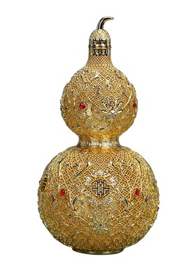 黄铜花丝葫芦摆件福禄家居装饰艺术品客厅办O公室桌面摆设乔迁礼