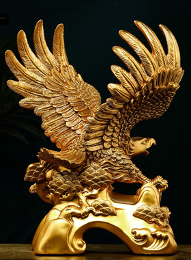 速发大展宏图老鹰摆件招财办公开桌迁客厅酒柜装饰品乔面室业礼物