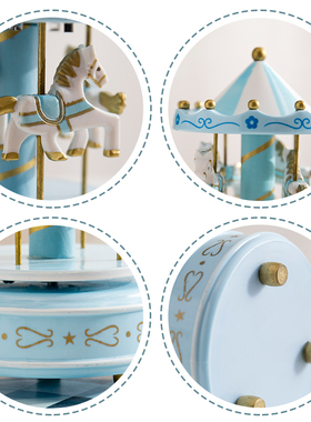 速发欧式旋转木马客厅家居间房装饰品酒用电视柜摆件结婚礼物实柜