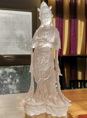 速发琉客不肯去观音观世音观自在菩萨居家供厅寺院璃奉佛像摆件