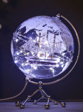 透明地球仪3D立体悬浮一帆风顺帆船摆件办公室装饰品男孩生日礼物