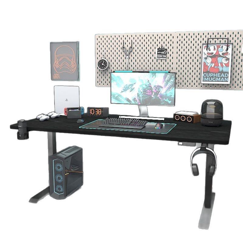 智能可调节电动升降桌实木电脑桌升降办公桌电竞桌可升降电动 - 图0