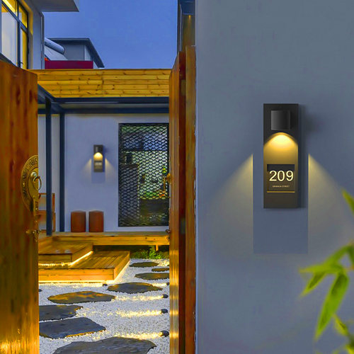 蒸客别墅庭院防水壁灯店面门牌壁灯酒店定制发光门牌号灯氛围壁灯 - 图0