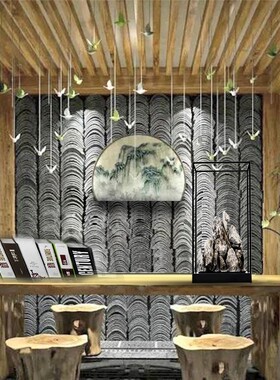 速发禅意石头山景摆设创具酒店大堂家样厂软装饰品新中式意板房间