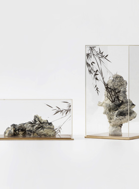 速发禅意云山石摆件新中式软厅柜关酒玄工艺品简约样板房客装饰品