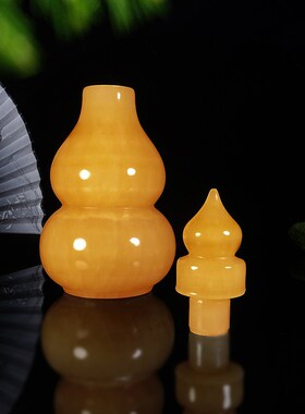 速发玉石空福葫芦开口玉葫芦摆件开业乔迁礼品心禄客厅玄关装饰品