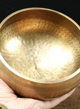 速发尼泊尔随身碗工法铜佛音碗颂钵转经手钵摆件铜罄音疗静心钵黄