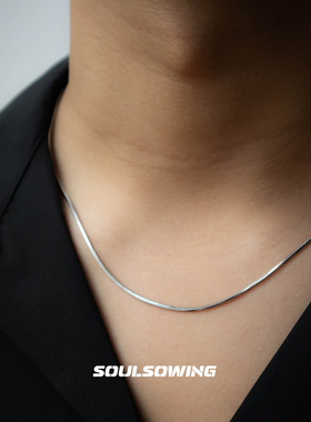 项链男士款钛钢韩式简约ins风蛇骨颈素链百搭街头嘻哈潮酷不褪色