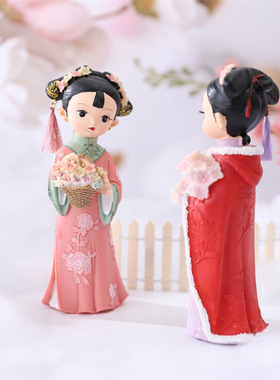 好货厂家直销礼品宫廷风格格拿花篮少女心装扮礼品学生礼品