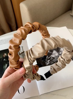 2022 New Women Headband PU Leather Retro Hairbands for Women