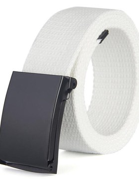 Fashion New Unisex Belt Black Alloy Buckle Solid Color  Belt